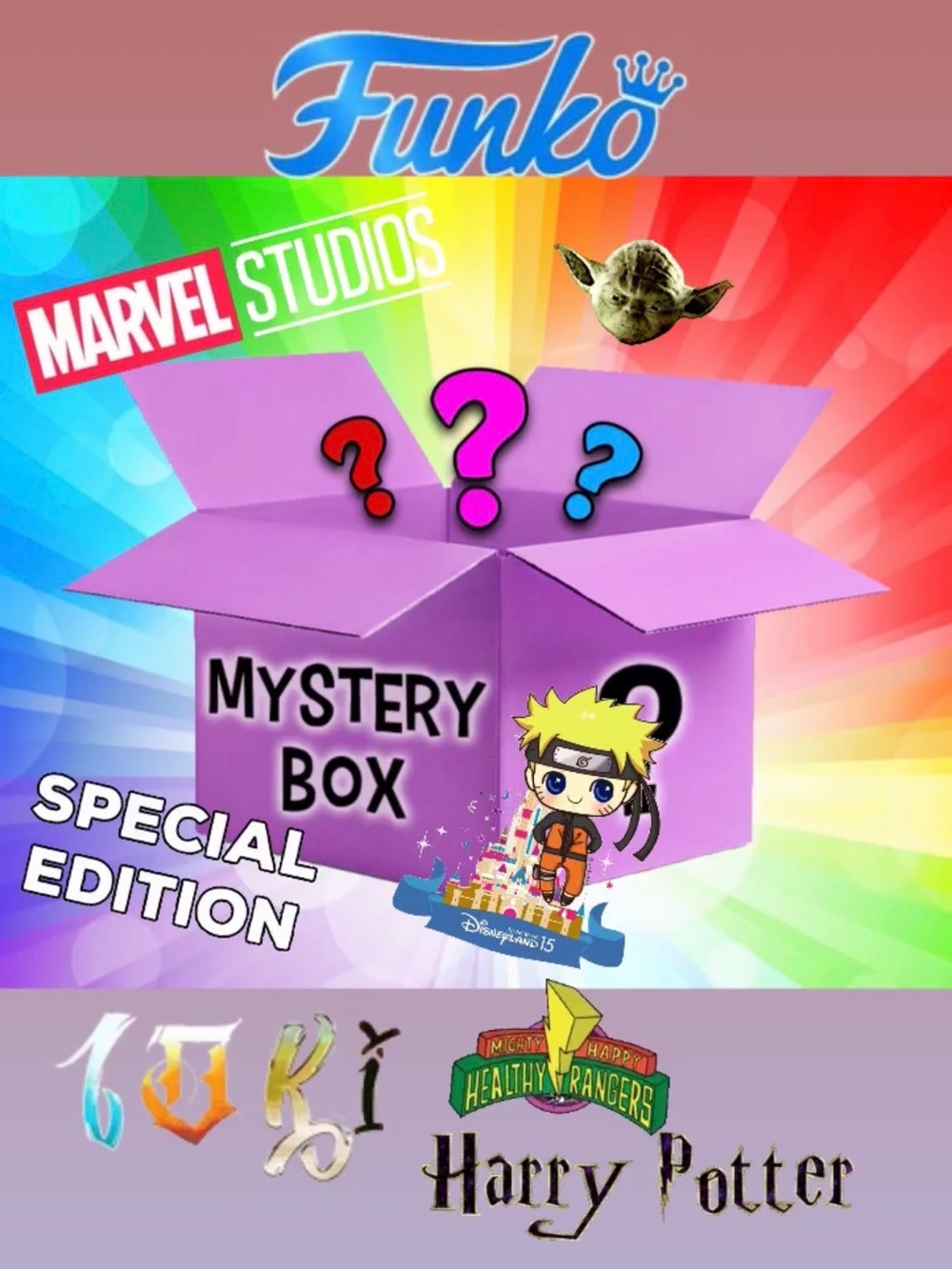 New Funko Mystery Box with 3 items and 1 free item